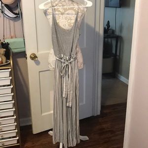 Gray and White Jumpsuit